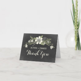 Tarjeta de agradecimiento de boda Chalkboard Bloom