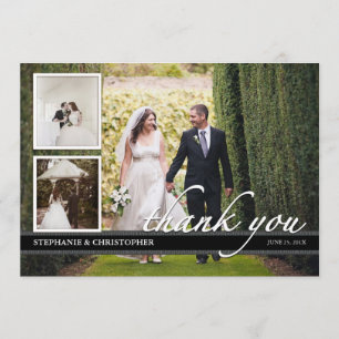 Tarjeta de agradecimiento de boda Chic Atemporal c