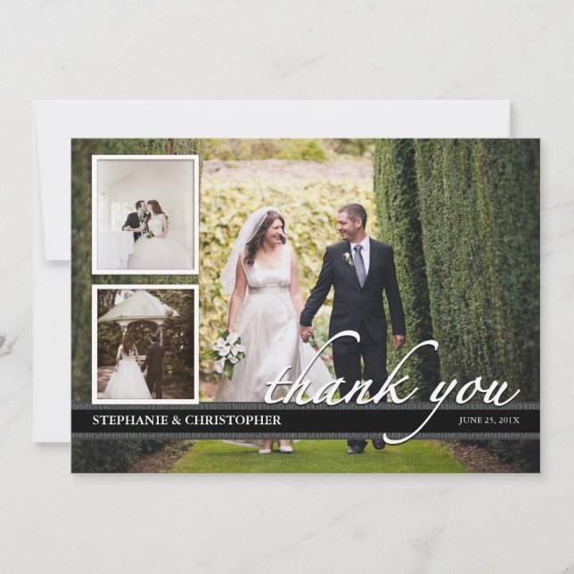 Tarjeta de agradecimiento de boda Chic Atemporal c (Anverso)