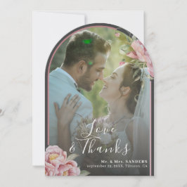 Tarjeta de agradecimiento de boda Chic Moderno con
