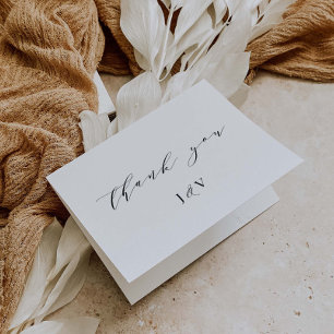 Tarjeta de agradecimiento de boda clásica con cali