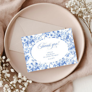 Tarjeta de agradecimiento de boda clásica Rosas Az