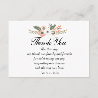 tarjeta de agradecimiento de boda Classic Chic