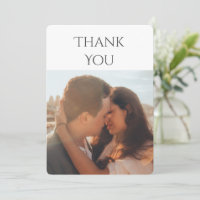 Tarjeta de agradecimiento de boda con 2 fotos