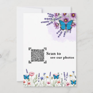 Tarjeta de agradecimiento de boda con acuarela de 