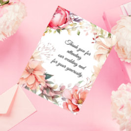 Tarjeta de agradecimiento de boda con acuarela sua