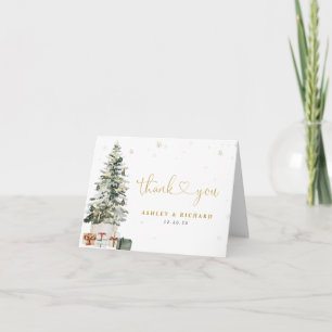 Tarjeta de agradecimiento de boda con árbol de Nav