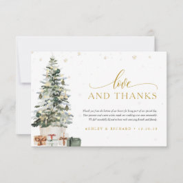 Tarjeta de agradecimiento de boda con árbol de Nav