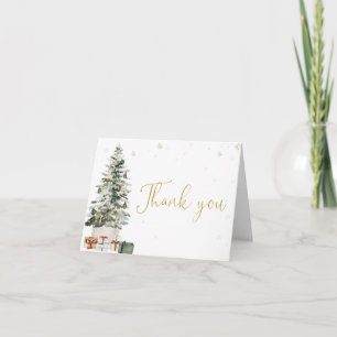 Tarjeta de agradecimiento de boda con árbol de Nav