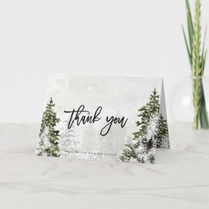 tarjeta de agradecimiento de boda con árboles inve