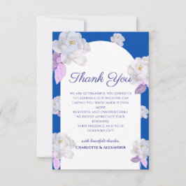 Tarjeta de agradecimiento de boda con arco floral