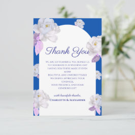 Tarjeta de agradecimiento de boda con arco floral