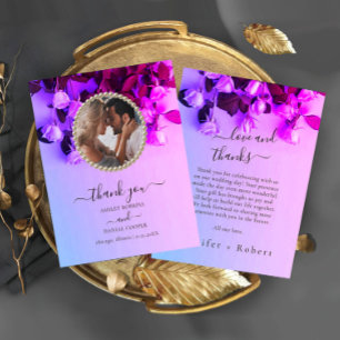 Tarjeta de agradecimiento de boda con arcoíris de