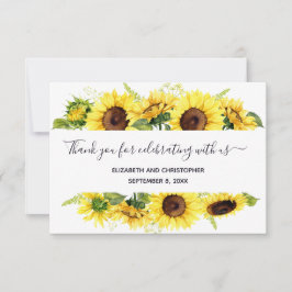 Tarjeta de agradecimiento de boda con caligrafía d