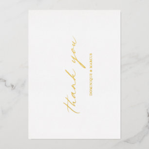 Tarjeta de agradecimiento de boda con caligrafía e