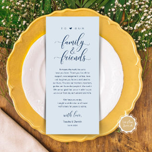 Tarjeta de agradecimiento de boda con caligrafía e