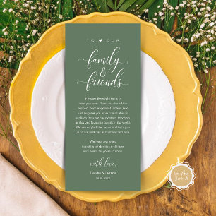 Tarjeta de agradecimiento de boda con caligrafía e