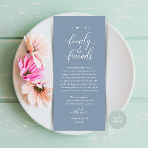 Tarjeta de agradecimiento de boda con caligrafía e
