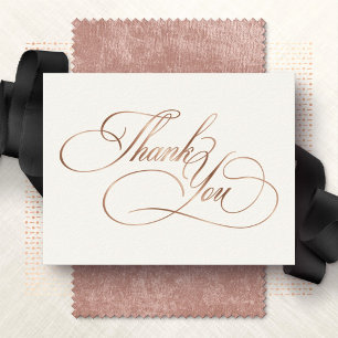 Tarjeta de agradecimiento de boda con caligrafía f