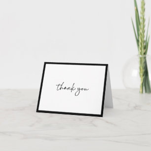 Tarjeta de agradecimiento de boda con caligrafía m