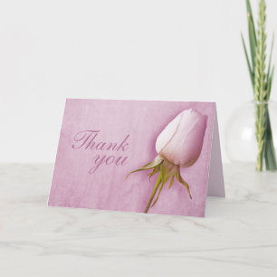 Tarjeta de agradecimiento de boda con capullo de r