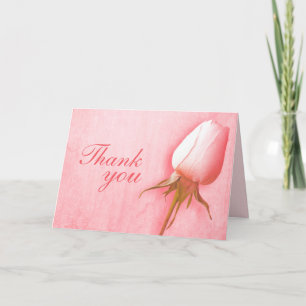 Tarjeta de agradecimiento de boda con capullo de r