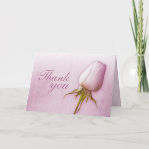 Tarjeta de agradecimiento de boda con capullo de r