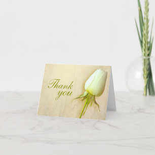 Tarjeta de agradecimiento de boda con capullo de r