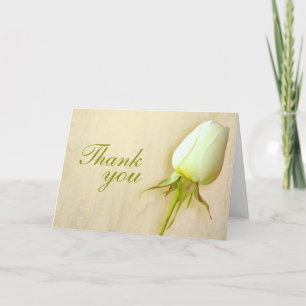 Tarjeta de agradecimiento de boda con capullo de r