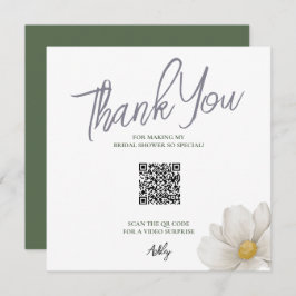 Tarjeta de agradecimiento de boda con código QR bl
