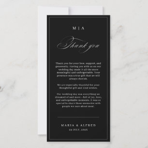 Tarjeta de agradecimiento de boda con código QR de
