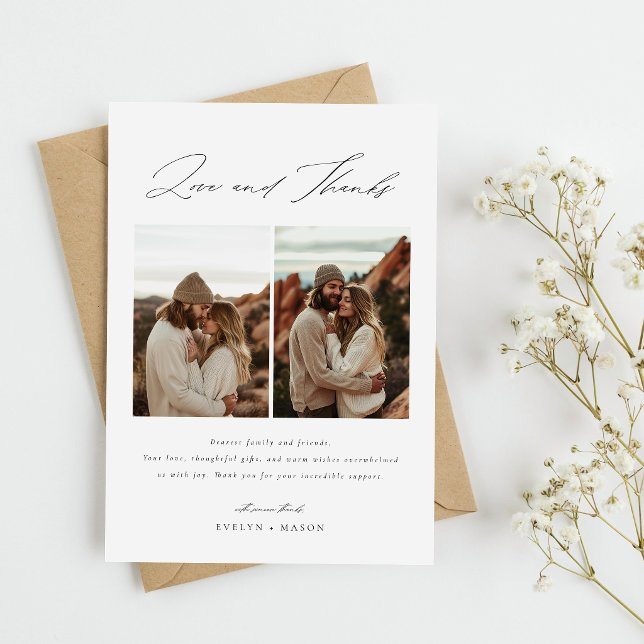 Tarjeta de agradecimiento de boda con collage de f (Subido por el creador)