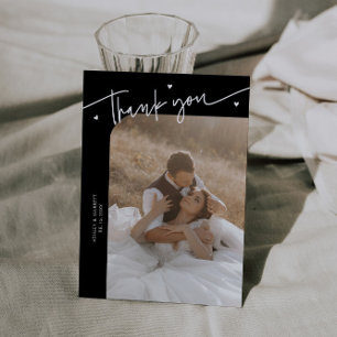 Tarjeta de agradecimiento de boda con corazón de g