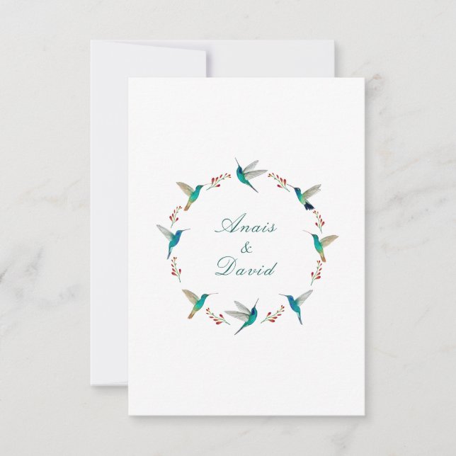 Tarjeta de agradecimiento de boda con corona de co (Anverso)