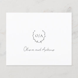 Tarjeta de agradecimiento de boda con corona de mo