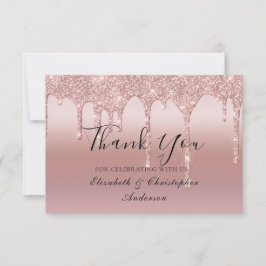 Tarjeta de agradecimiento de boda con destellos de