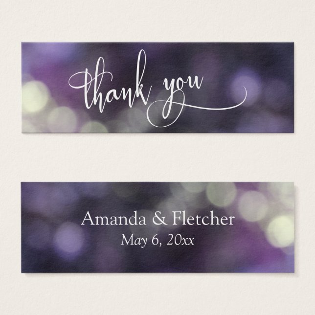 Tarjeta de agradecimiento de boda con efecto Bokeh (Anverso y reverso)