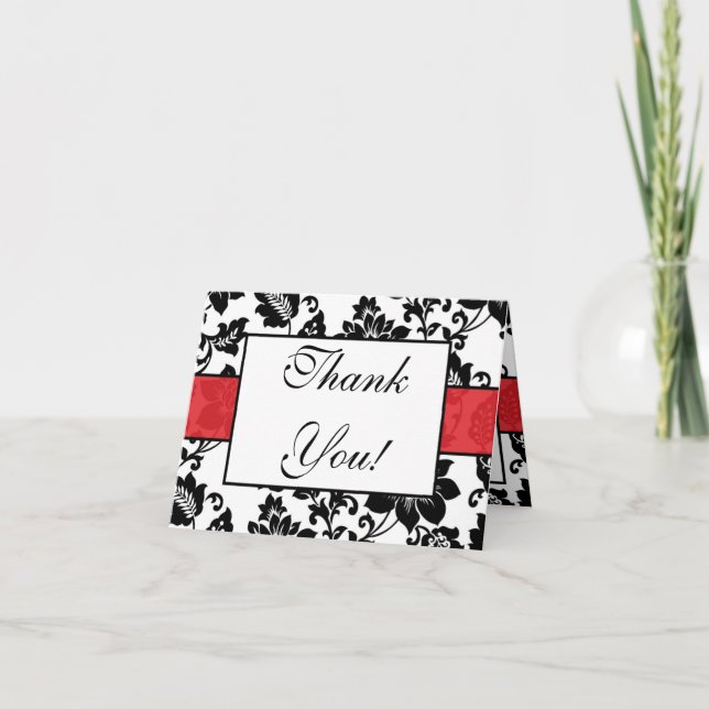 Tarjeta de agradecimiento de boda con estampado fl (Anverso)