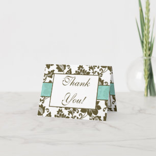 Tarjeta de agradecimiento de boda con estampado fl