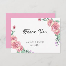 Tarjeta de agradecimiento de boda con eucalipto fl