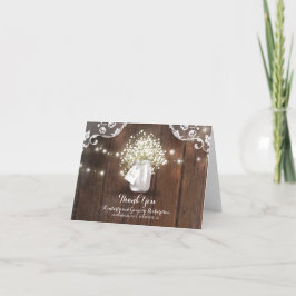 Tarjeta de agradecimiento de boda con flores de be