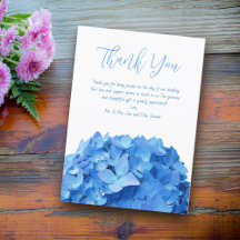 Tarjeta de agradecimiento de boda con flores de ho