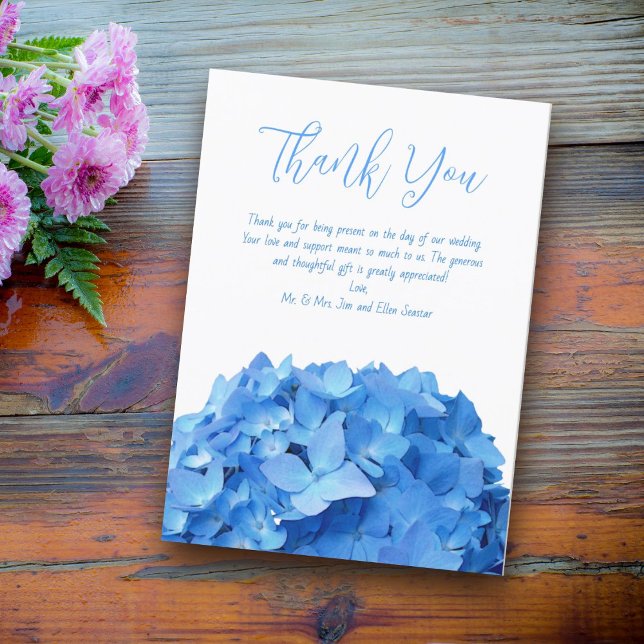 Tarjeta de agradecimiento de boda con flores de ho (Subido por el creador)
