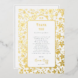 Tarjeta de agradecimiento de boda con flores peque