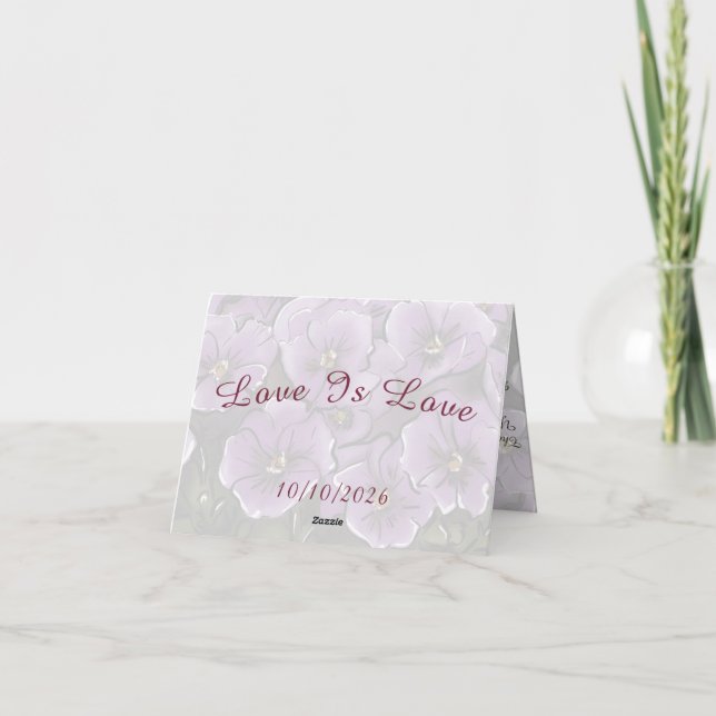 Tarjeta de agradecimiento de boda con flores viole (Reverso)