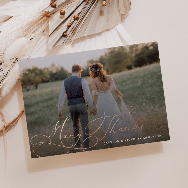 Tarjeta de agradecimiento de boda con foil de much (Subido por el creador)
