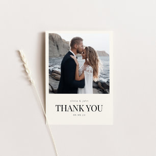 Tarjeta de agradecimiento de boda con foto