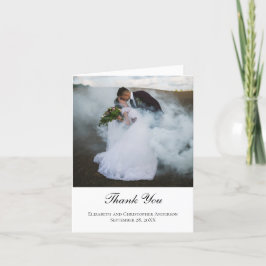 Tarjeta de agradecimiento de boda con foto