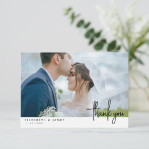 Tarjeta de agradecimiento de boda con foto a doble