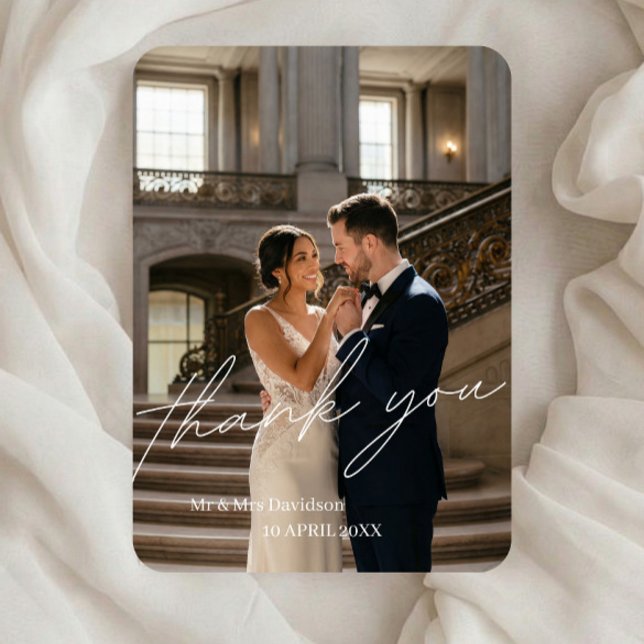 Tarjeta de agradecimiento de boda con foto complet (Subido por el creador)